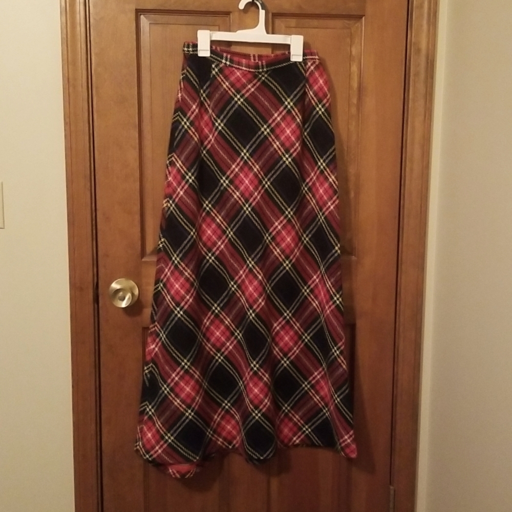 Vintage 70s Plaid Maxi Skirt